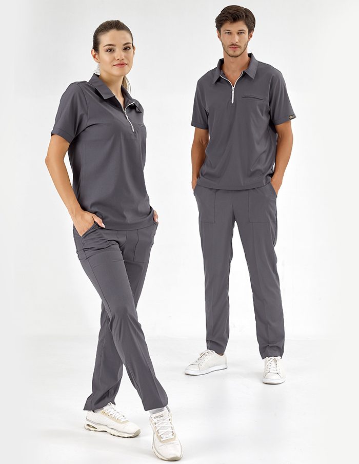 Медицинският екип POLO LUKS LIKRA - Графитено сив